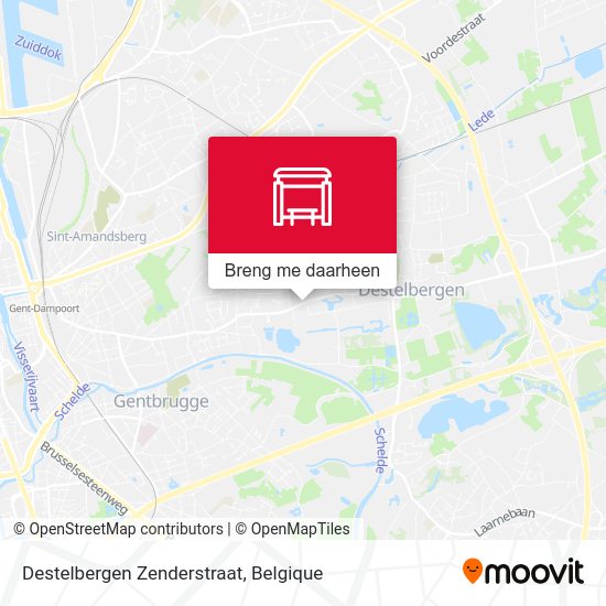 Destelbergen Zenderstraat kaart