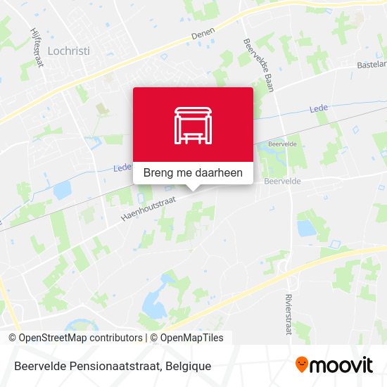 Beervelde Pensionaatstraat kaart