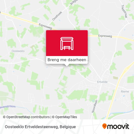 Oosteeklo Ertveldesteenweg kaart