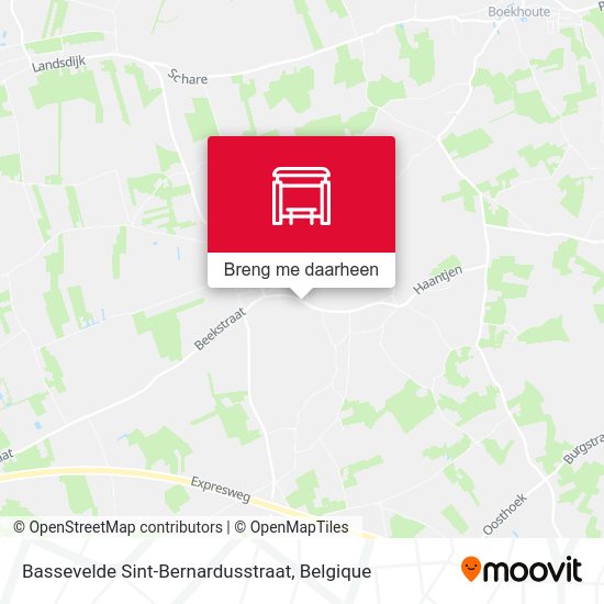Bassevelde Sint-Bernardusstraat kaart