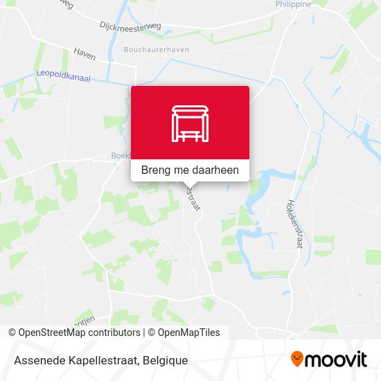 Assenede Kapellestraat kaart