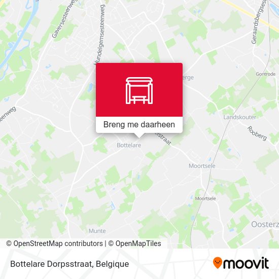 Bottelare Dorpsstraat kaart