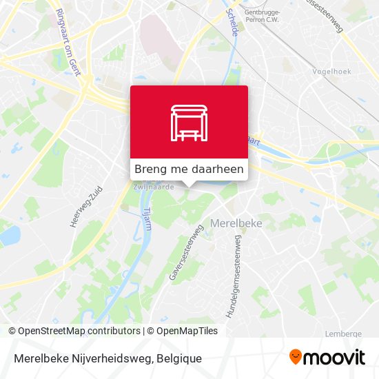 Merelbeke Nijverheidsweg kaart