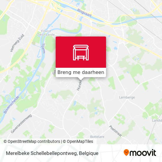 Merelbeke Schellebellepontweg kaart