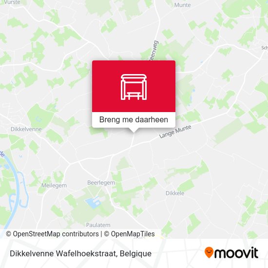 Dikkelvenne Wafelhoekstraat kaart