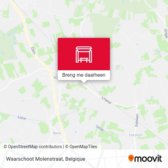 Waarschoot Molenstraat kaart