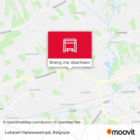 Lokeren Haneweestraat kaart