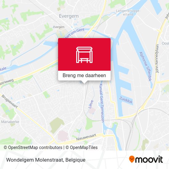 Wondelgem Molenstraat kaart
