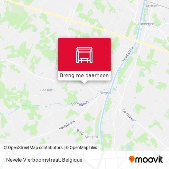 Nevele Vierboomstraat kaart