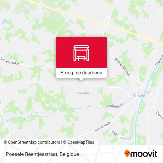 Poesele Beentjesstraat kaart