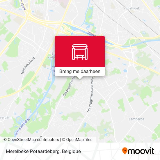 Merelbeke Potaardeberg kaart