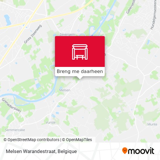 Melsen Warandestraat kaart