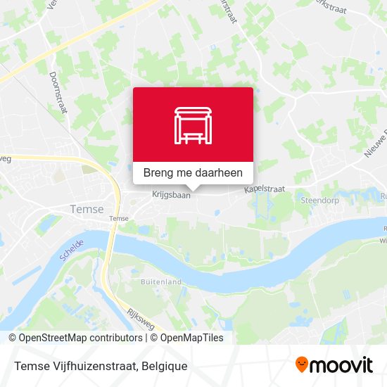 Temse Vijfhuizenstraat kaart