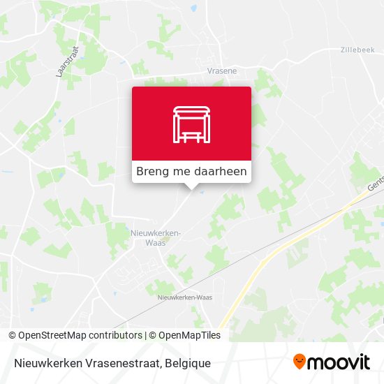 Nieuwkerken Vrasenestraat kaart