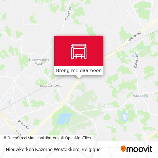 Nieuwkerken Kazerne Westakkers kaart