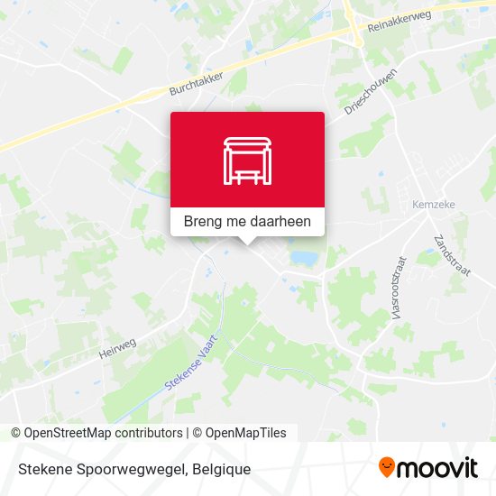 Stekene Spoorwegwegel kaart