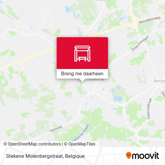 Stekene Molenbergstraat kaart