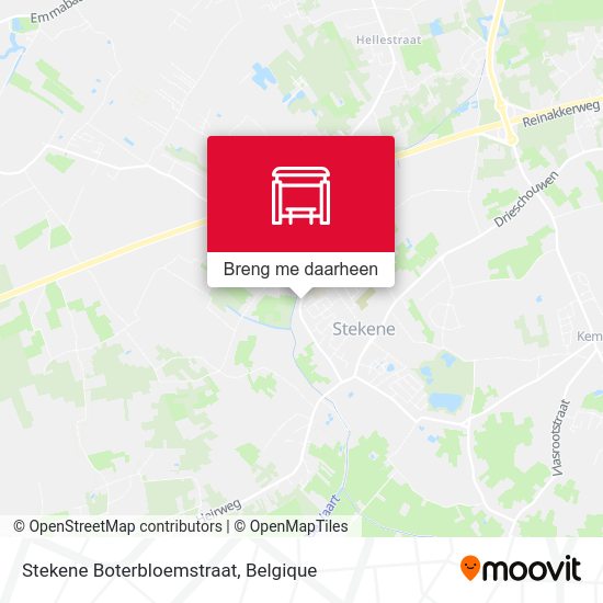 Stekene Boterbloemstraat kaart