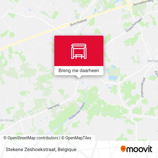 Stekene Zeshoekstraat kaart