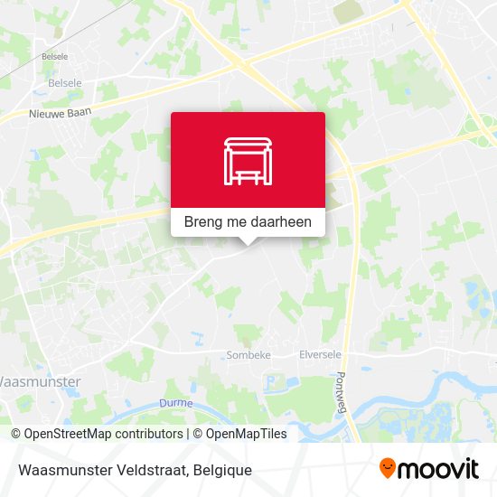 Waasmunster Veldstraat kaart