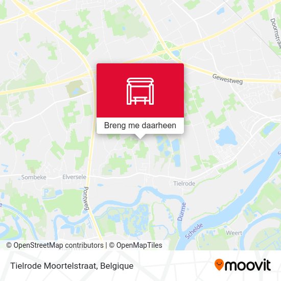 Tielrode Moortelstraat kaart