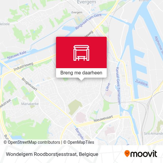 Wondelgem Roodborstjesstraat kaart