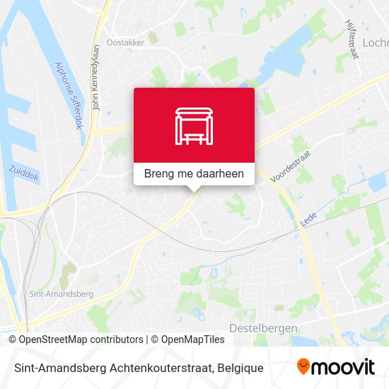 Sint-Amandsberg Achtenkouterstraat kaart