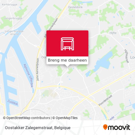 Oostakker Zalegemstraat kaart