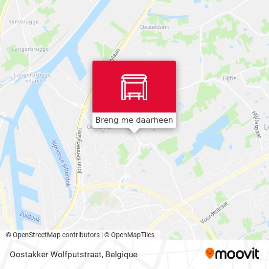 Oostakker Wolfputstraat kaart