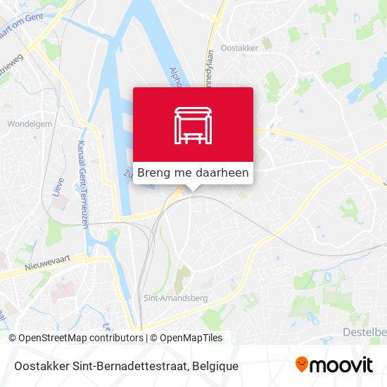 Oostakker Sint-Bernadettestraat kaart