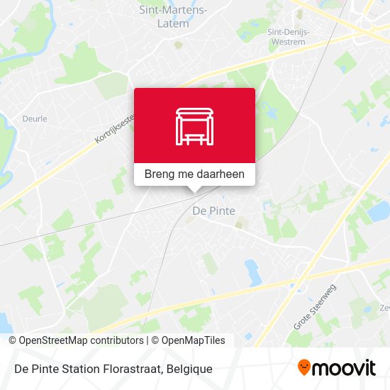 De Pinte Station Florastraat kaart