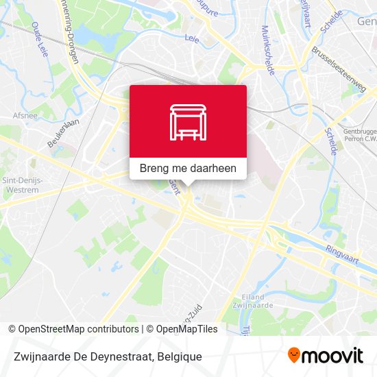 Zwijnaarde De Deynestraat kaart