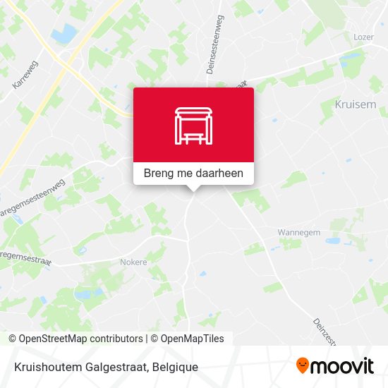 Kruishoutem Galgestraat kaart