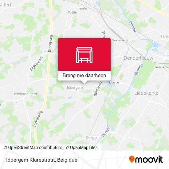 Iddergem Klarestraat kaart