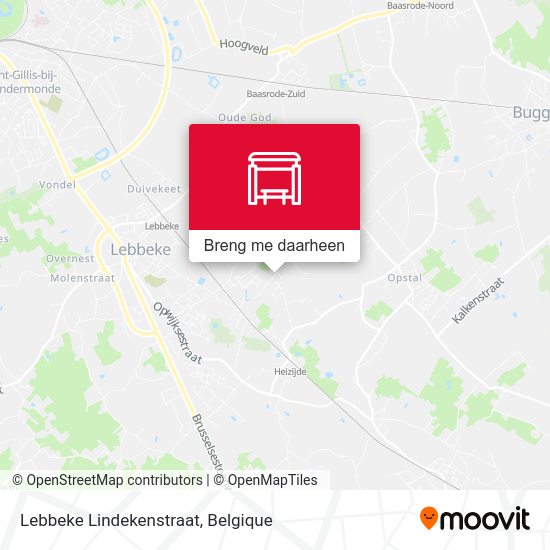 Lebbeke Lindekenstraat kaart