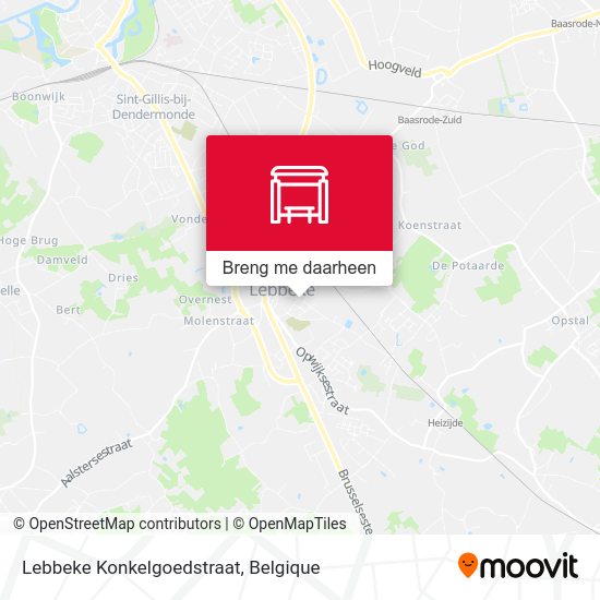 Lebbeke Konkelgoedstraat kaart