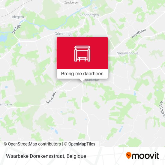 Waarbeke Dorekensstraat kaart