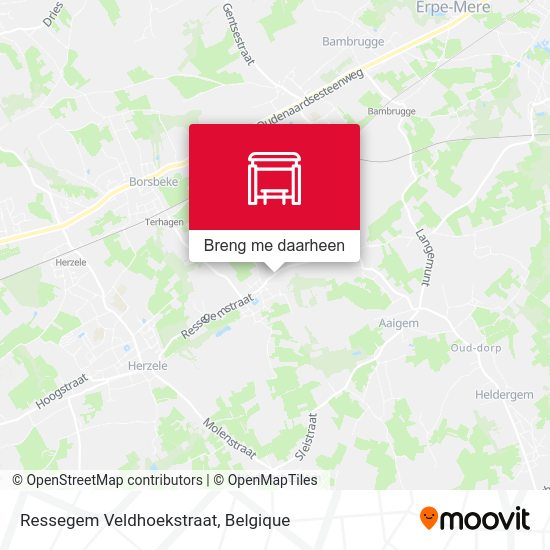 Ressegem Veldhoekstraat kaart