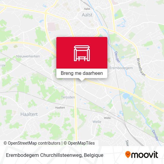 Erembodegem Churchillsteenweg kaart