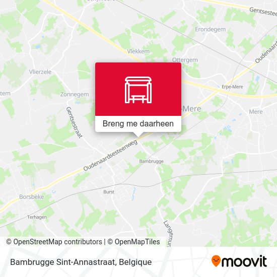 Bambrugge Sint-Annastraat kaart