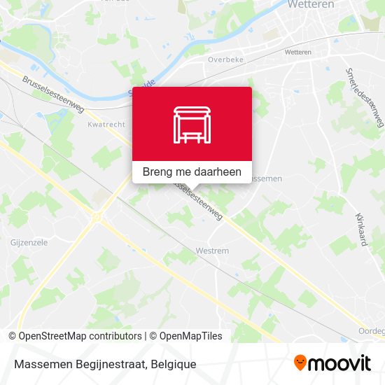 Massemen Begijnestraat kaart