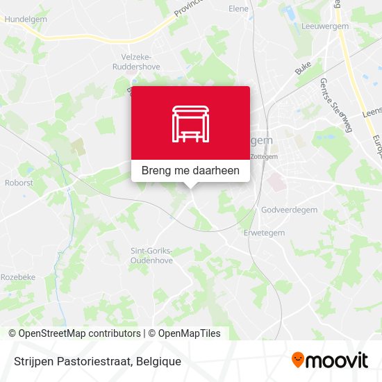 Strijpen Pastoriestraat kaart