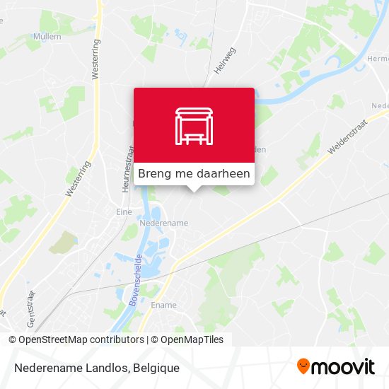 Nederename Landlos kaart