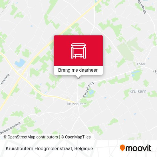 Kruishoutem Hoogmolenstraat kaart