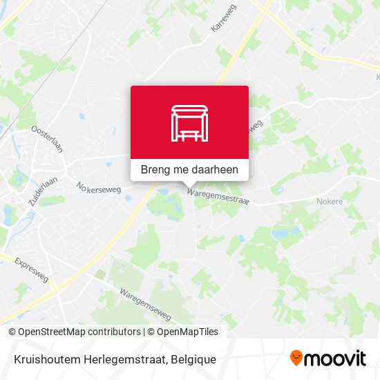 Kruishoutem Herlegemstraat kaart