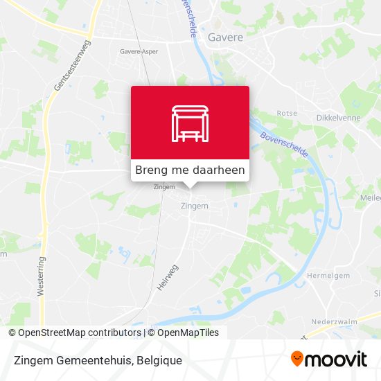 Zingem Gemeentehuis kaart