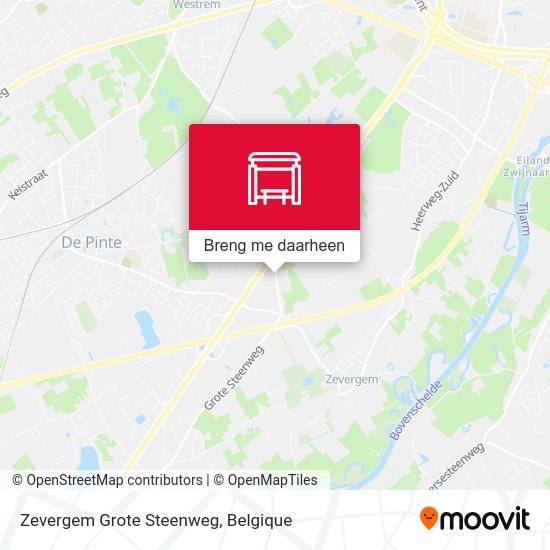 Zevergem Grote Steenweg kaart