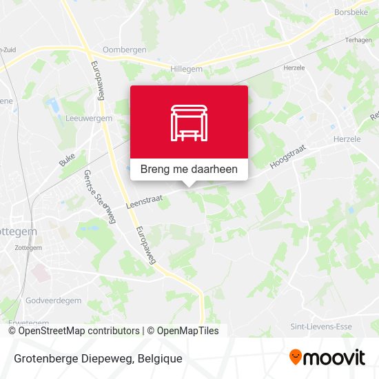 Grotenberge Diepeweg kaart