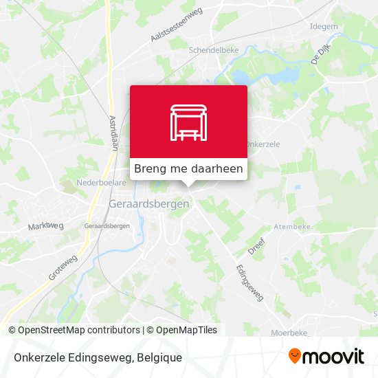 Onkerzele Edingseweg kaart