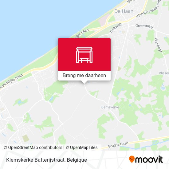 Klemskerke Batterijstraat kaart